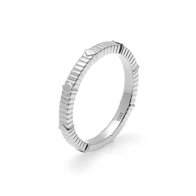 Silk & Steel Unity Stacker Ring Silver