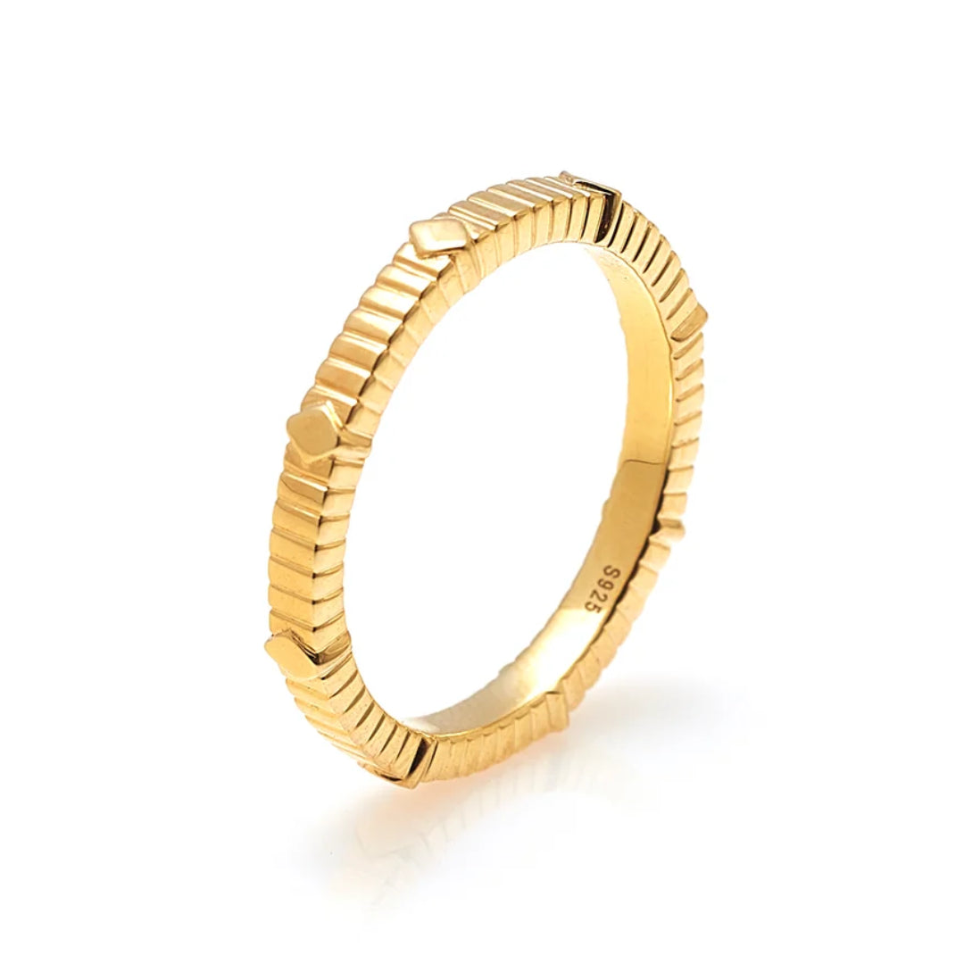 Silk & Steel Unity Stacker Ring Gold