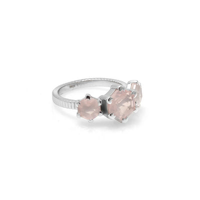 Silk & Steel | Trinity Rose Quartz | Ring | Stg