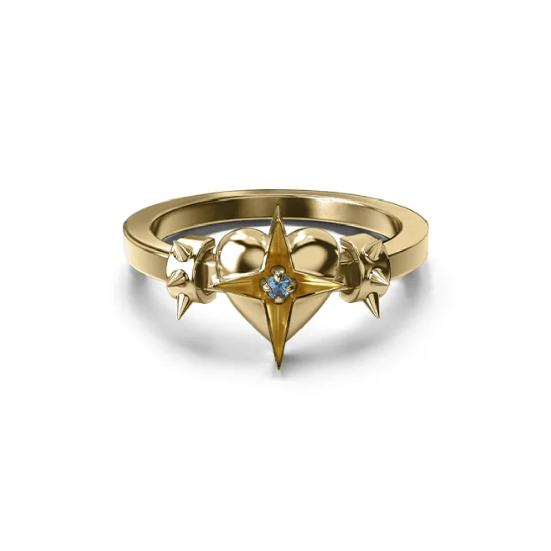 Stolen Girlfriends Club Celestial Heart Ring Gold Plated | Size N