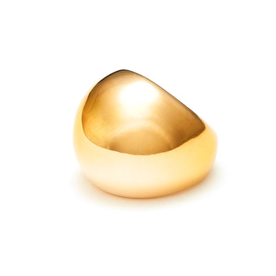 Silk & Steel Dome Ring Gold