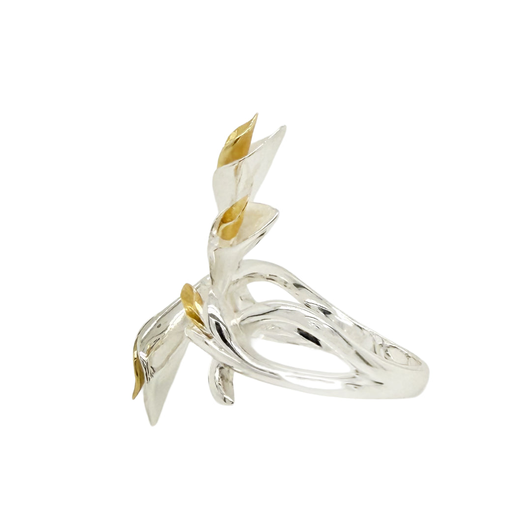 "Bloom" Bitone Entwined Floral Ring
