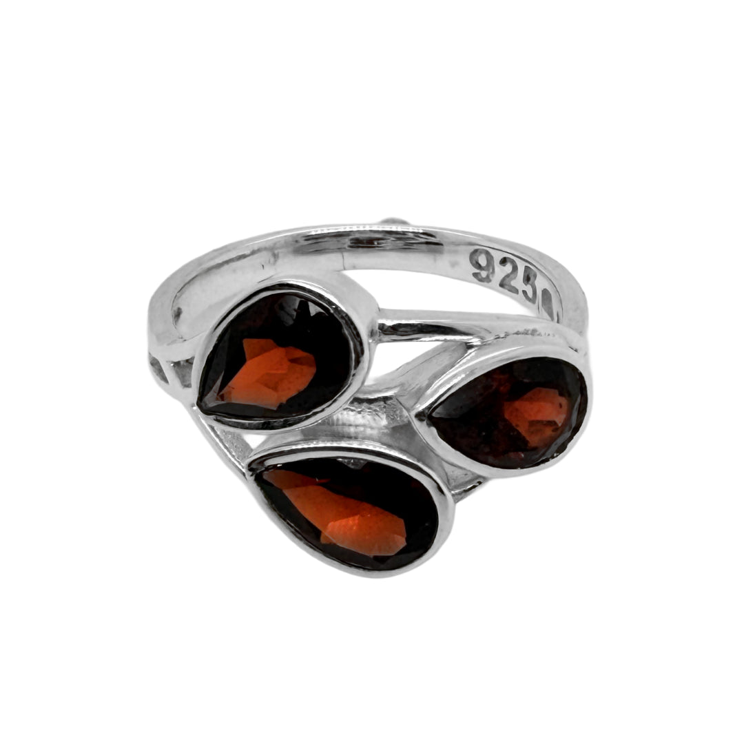 "When Garnet Meets Silver" Ring