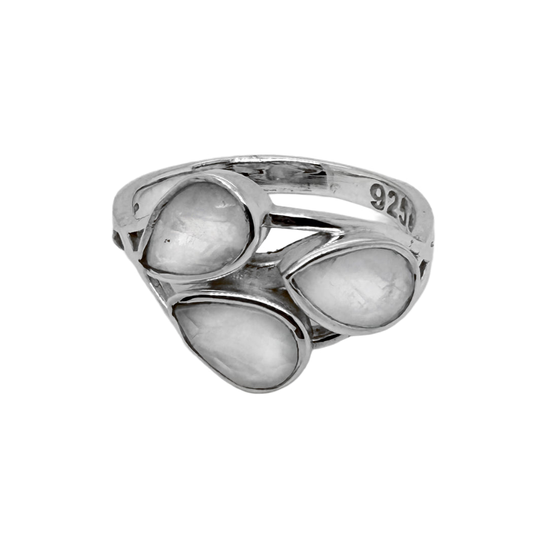 "When Moonstone Meets Silver" ring