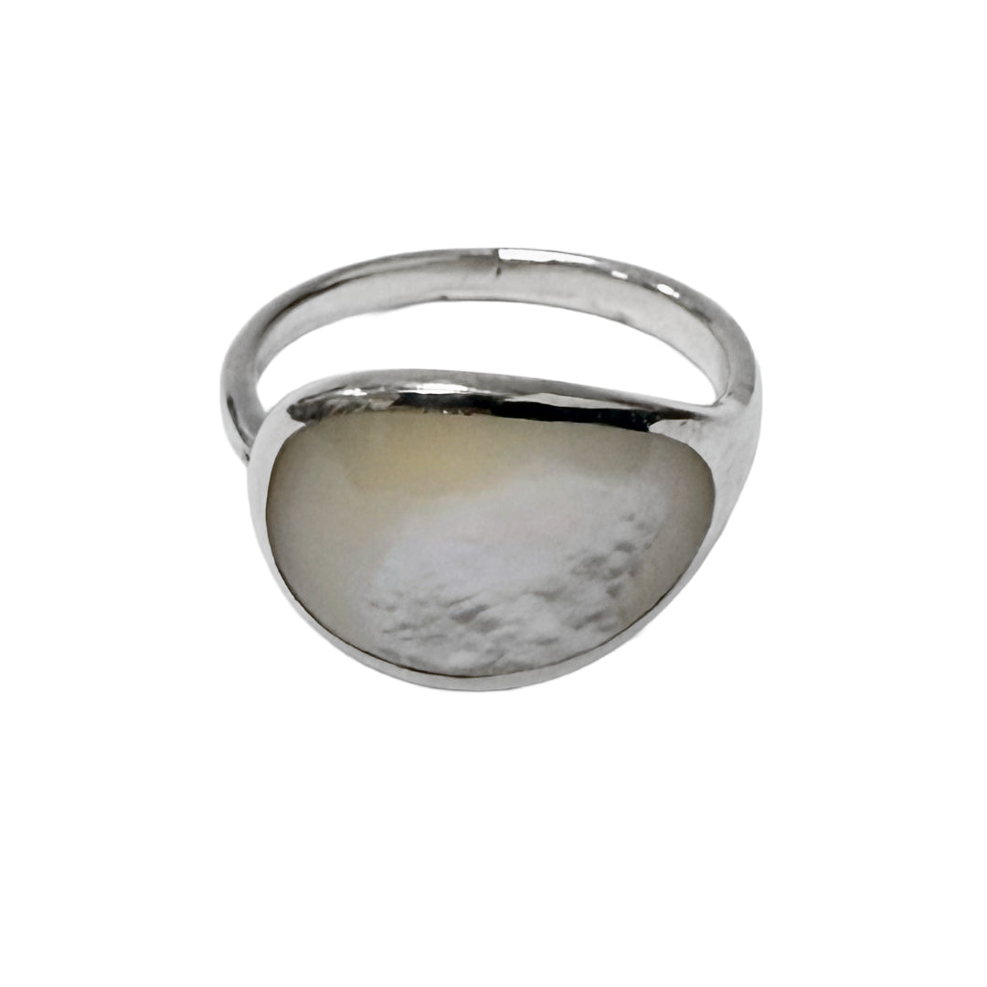 Mother of Pearl Bezel Sterling Silver Ring