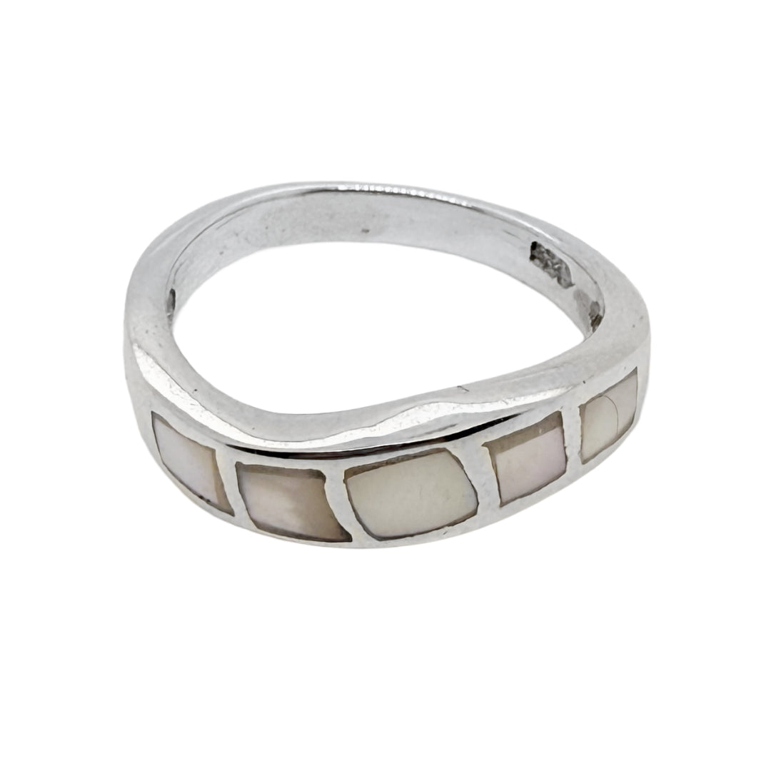 Wave Mother of Pearl Sterling Silver Ring