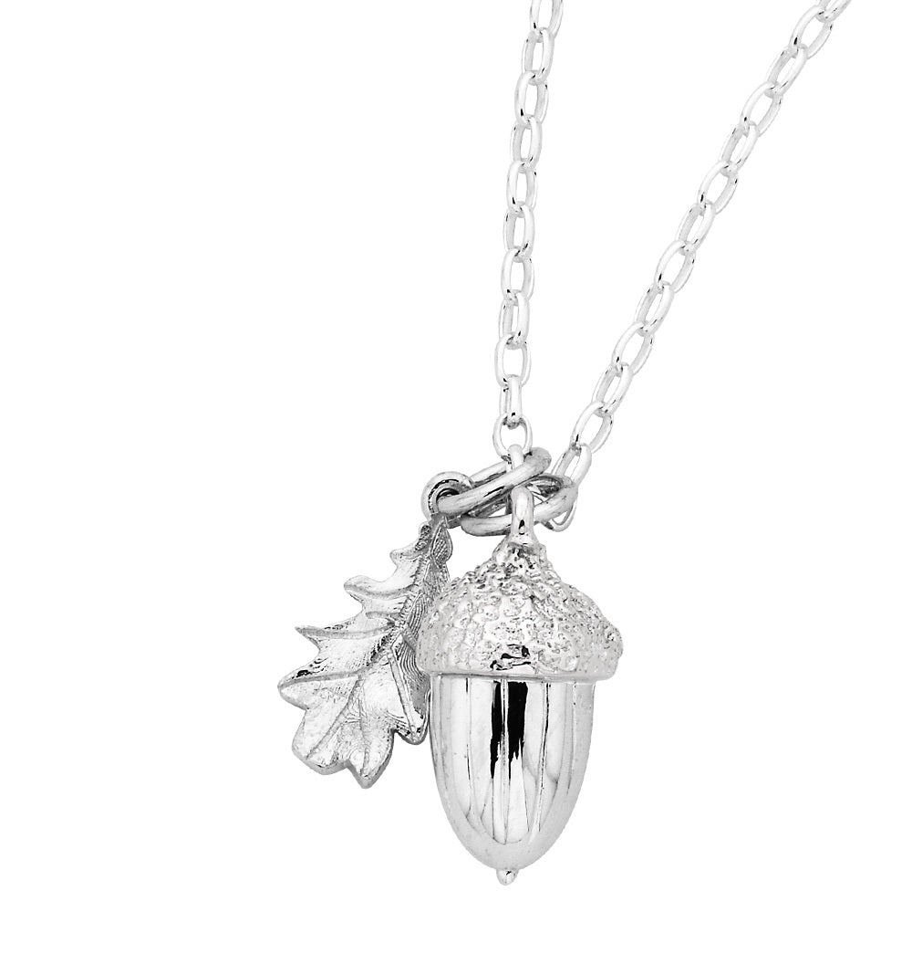 Karen Walker Acorn & Leaf Necklace | Sterling Silver