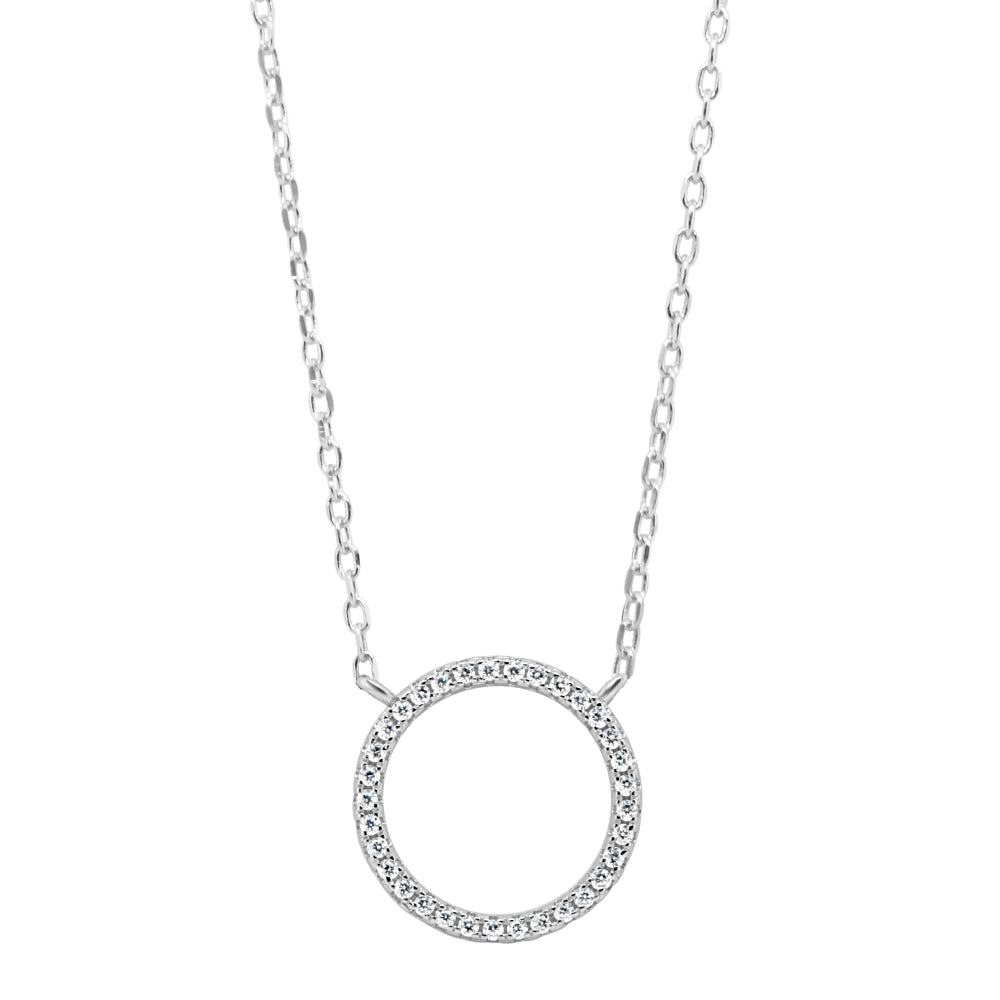 Grace 'Harmony' Circle Necklace | Silver CZ RH