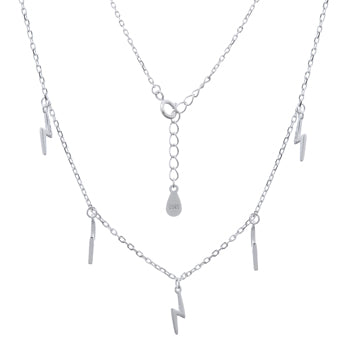 Celesti 'Flash' Lightning Bolt Necklace | Silver