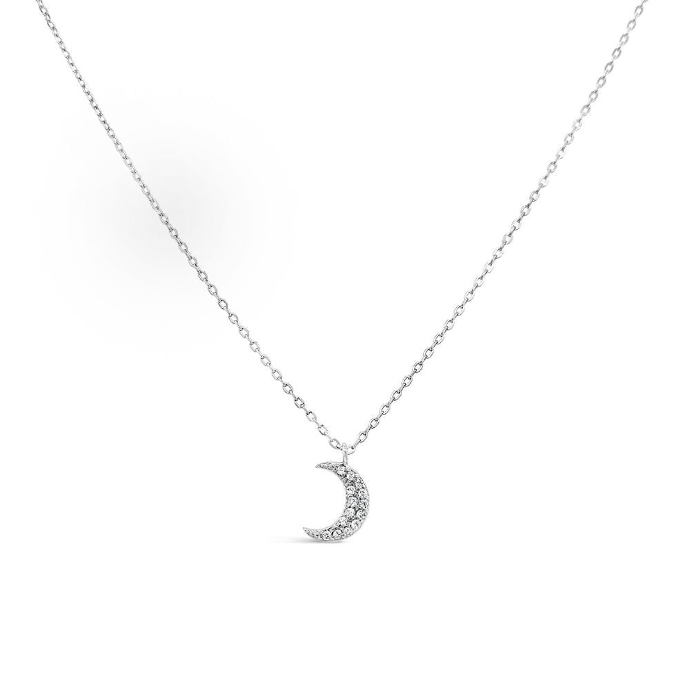 Grace 'Glow' Moon Necklace | Sterling CZ RH | 45cm