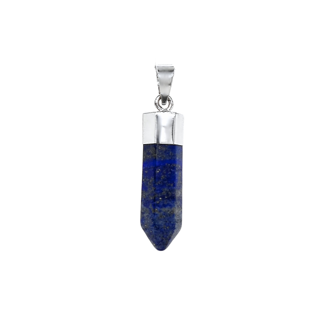 Luna Lapis Crystal Point Sterling Silver Pendant