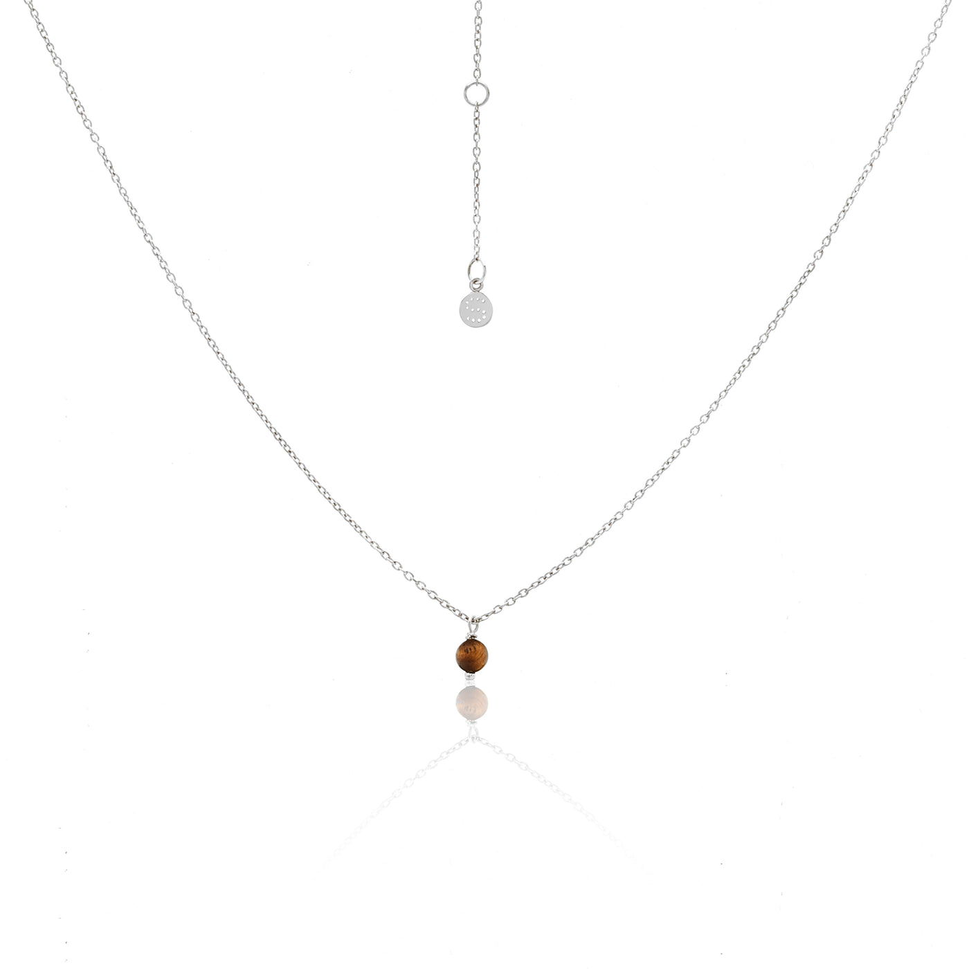 Silk & Steel Mini Tiger's Eye Necklace | Silver