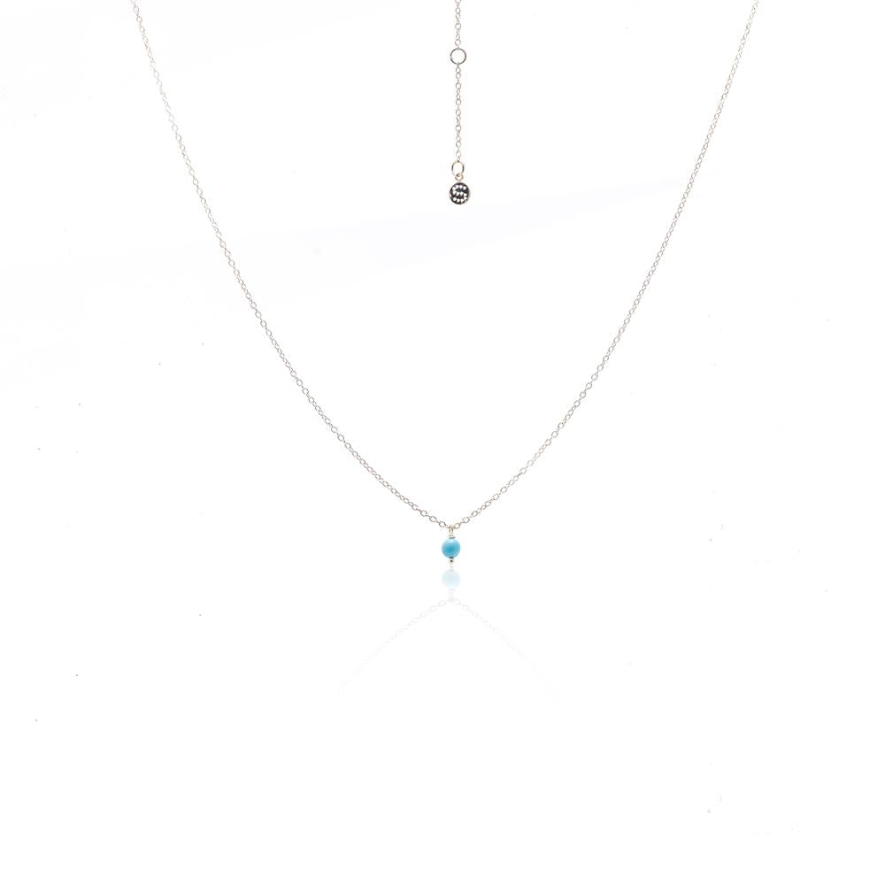 Silk & Steel Mini Turquoise Necklace | Silver