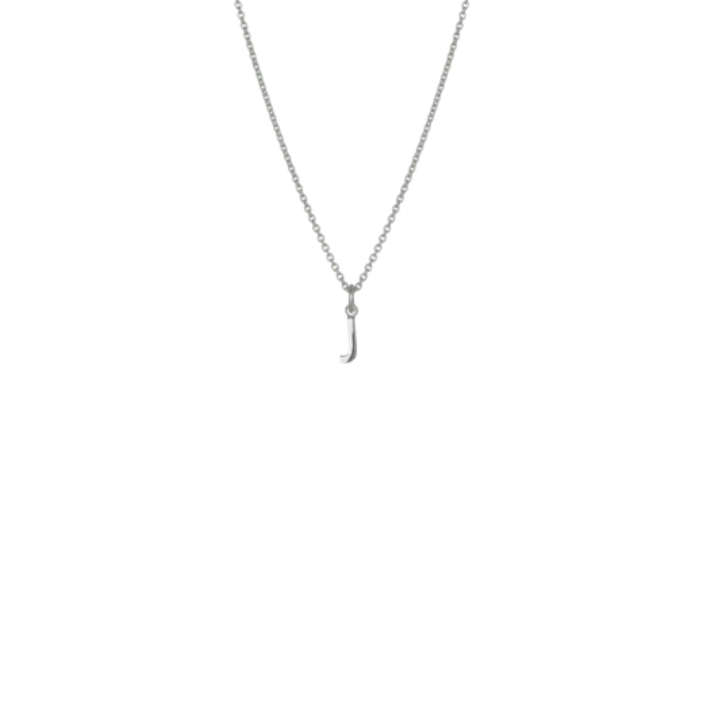 Evolve Mini Letter 'J' Stg Silver 45cm Necklace