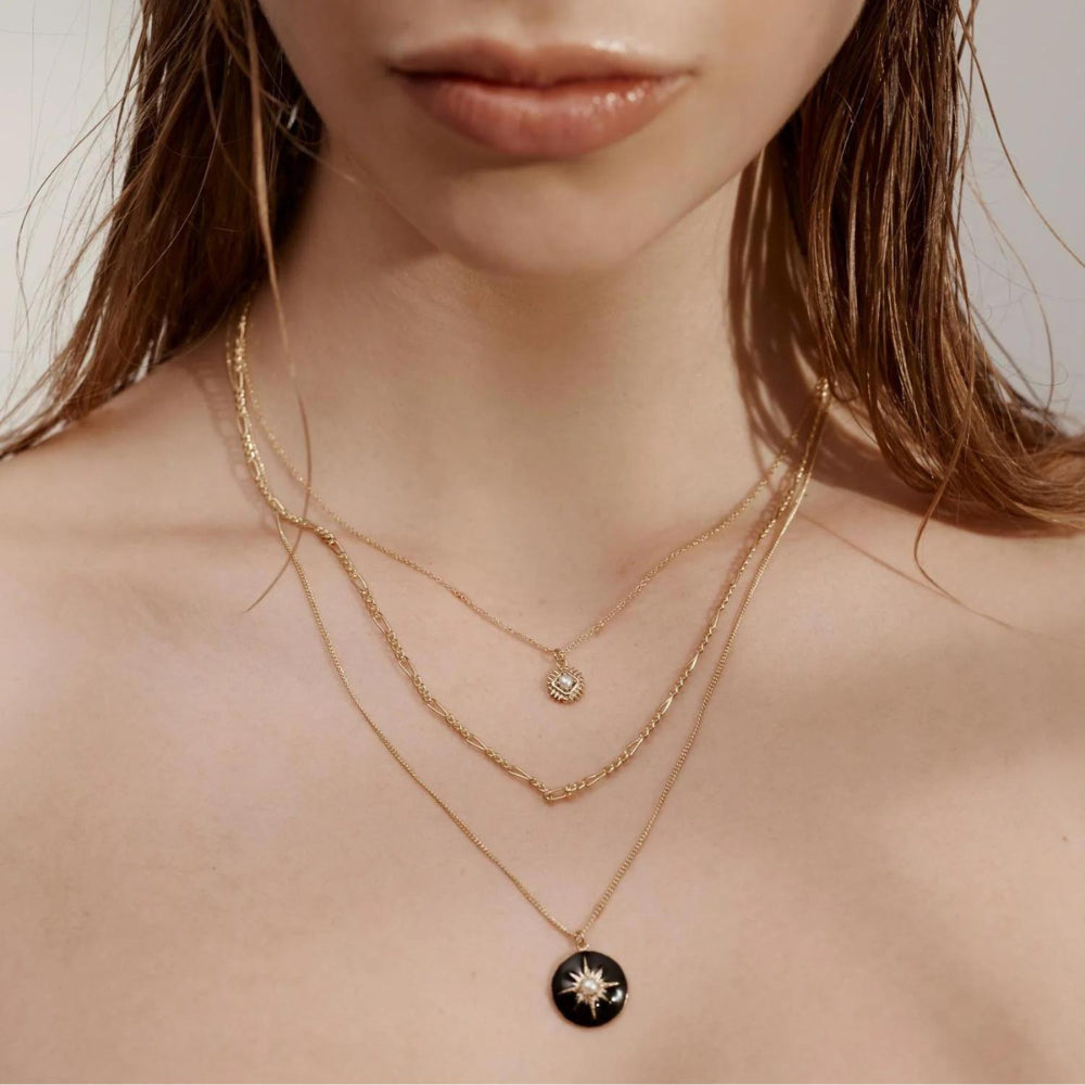 Silk & Steel Gold Noire Necklace