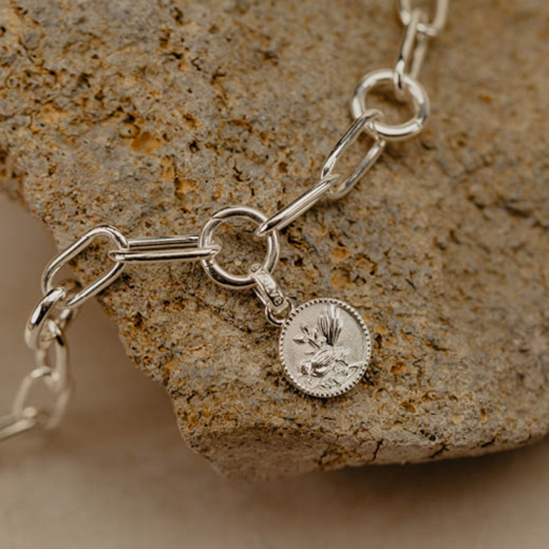 Evolve | Fantail Coin | Silver | Pendant Charm