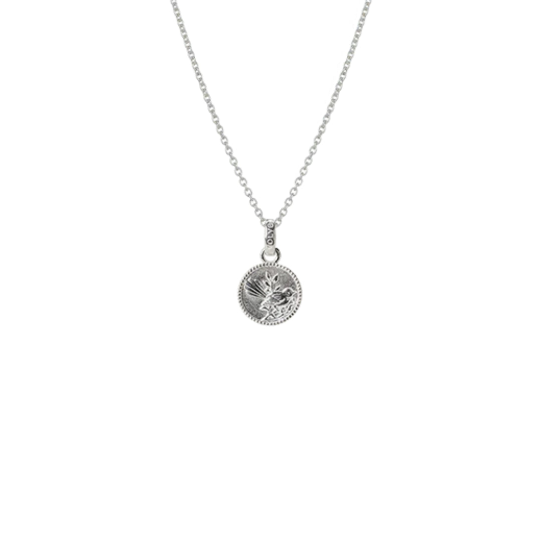 Evolve | Fantail Coin Pendant | Silver | Necklace 55cm