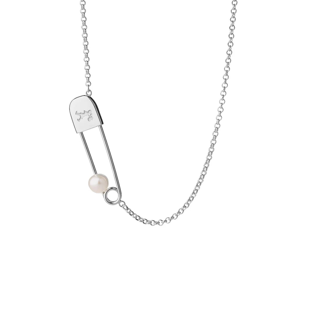 Karen Walker | Runaway Safety Pin | Silver | FWP | 45cm Neclace