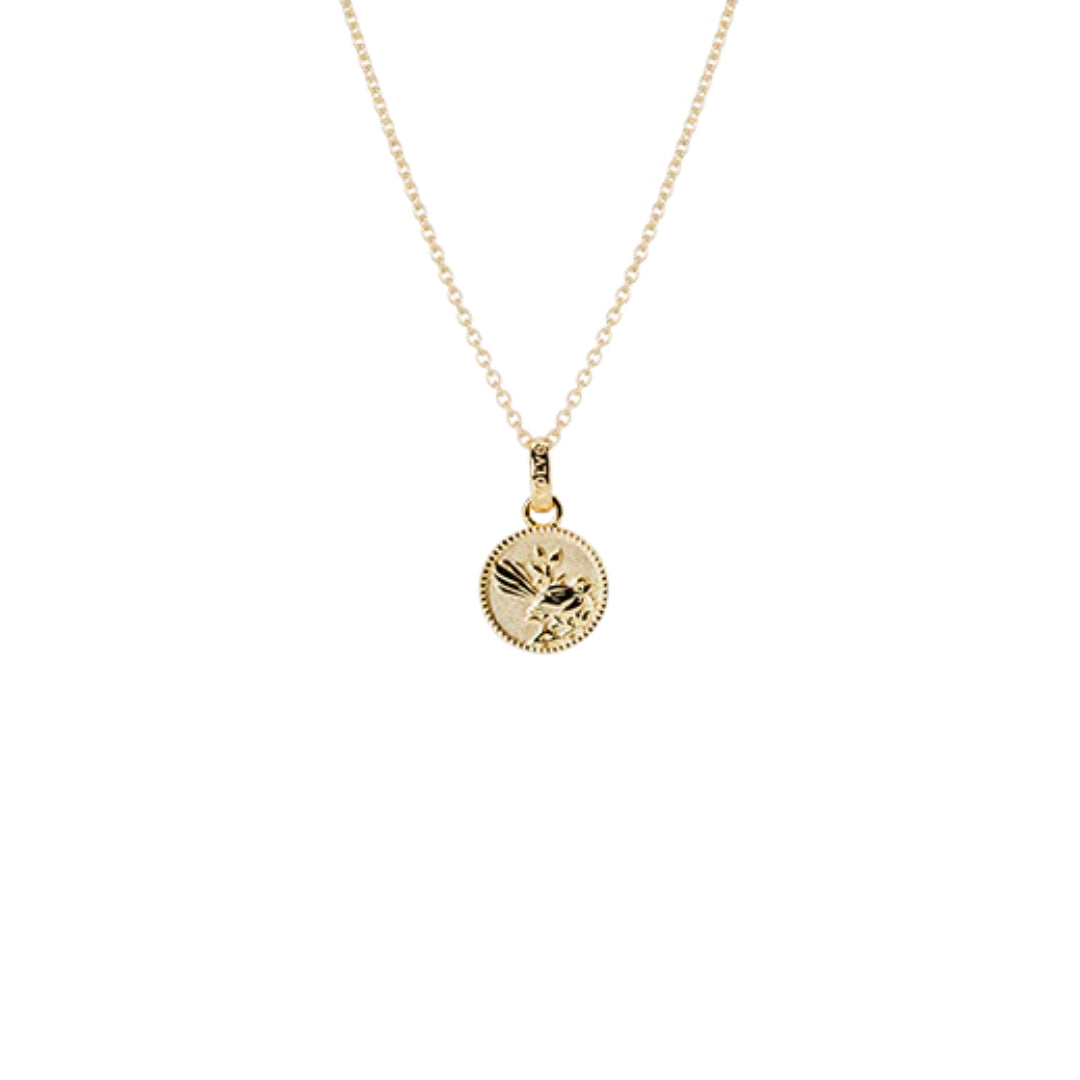 Evolve | Fantail Coin | Yellow Gold Plated | Necklace