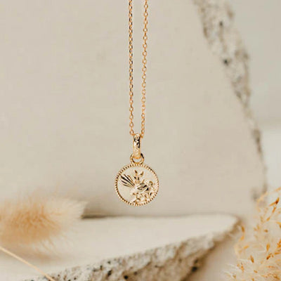 Evolve | Fantail Coin | Yellow Gold Plated | Necklace