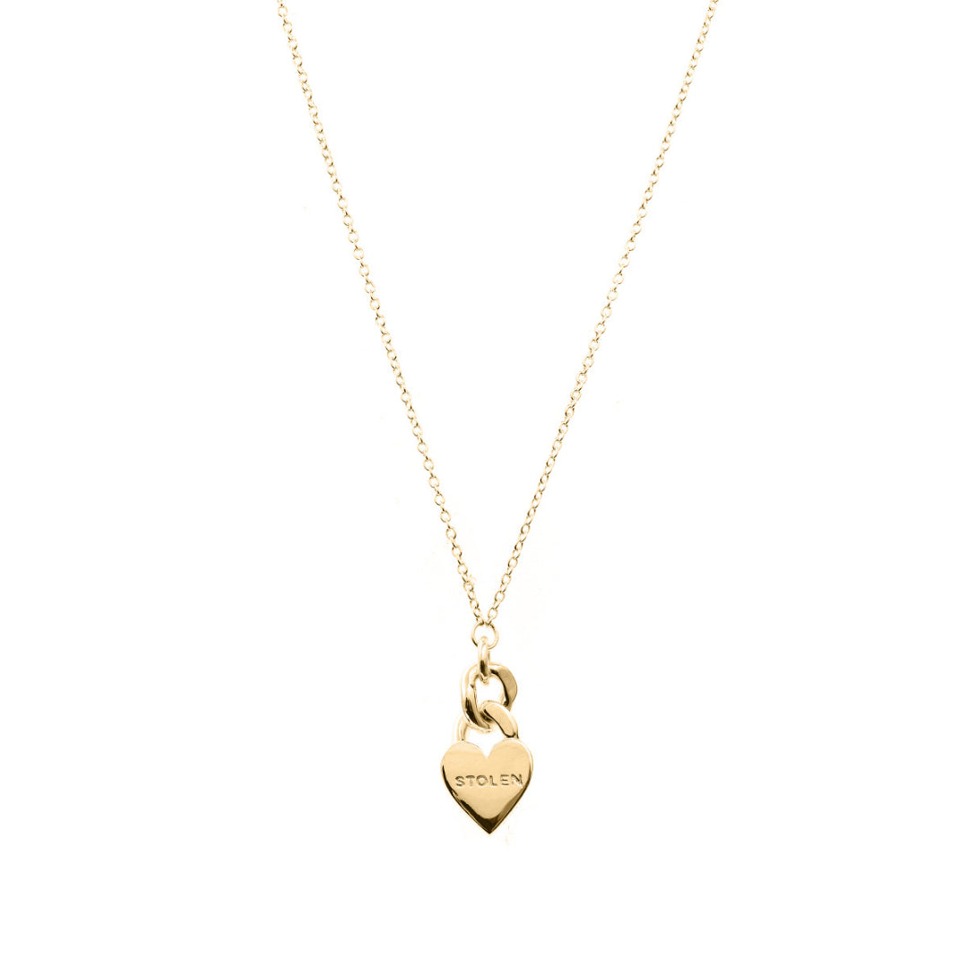 Stolen Girlfriend Club | Heavy Metal Heart | Love Chain | Gold Plated | Pendant Necklace | 46+4cm