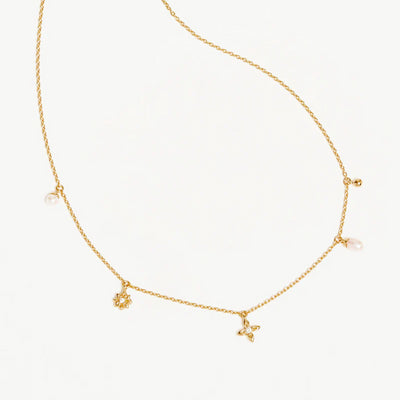 By Charlotte | Live in peace | 18k Gold Verrmeil | Fresh water pearl | Chocker | 41cm