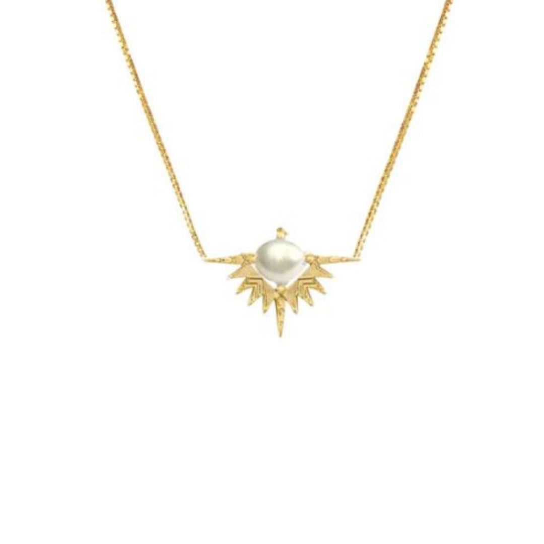 Lindi Kingi | Solar Embrace | Fresh Water Pearl | Gold Plated | Necklace