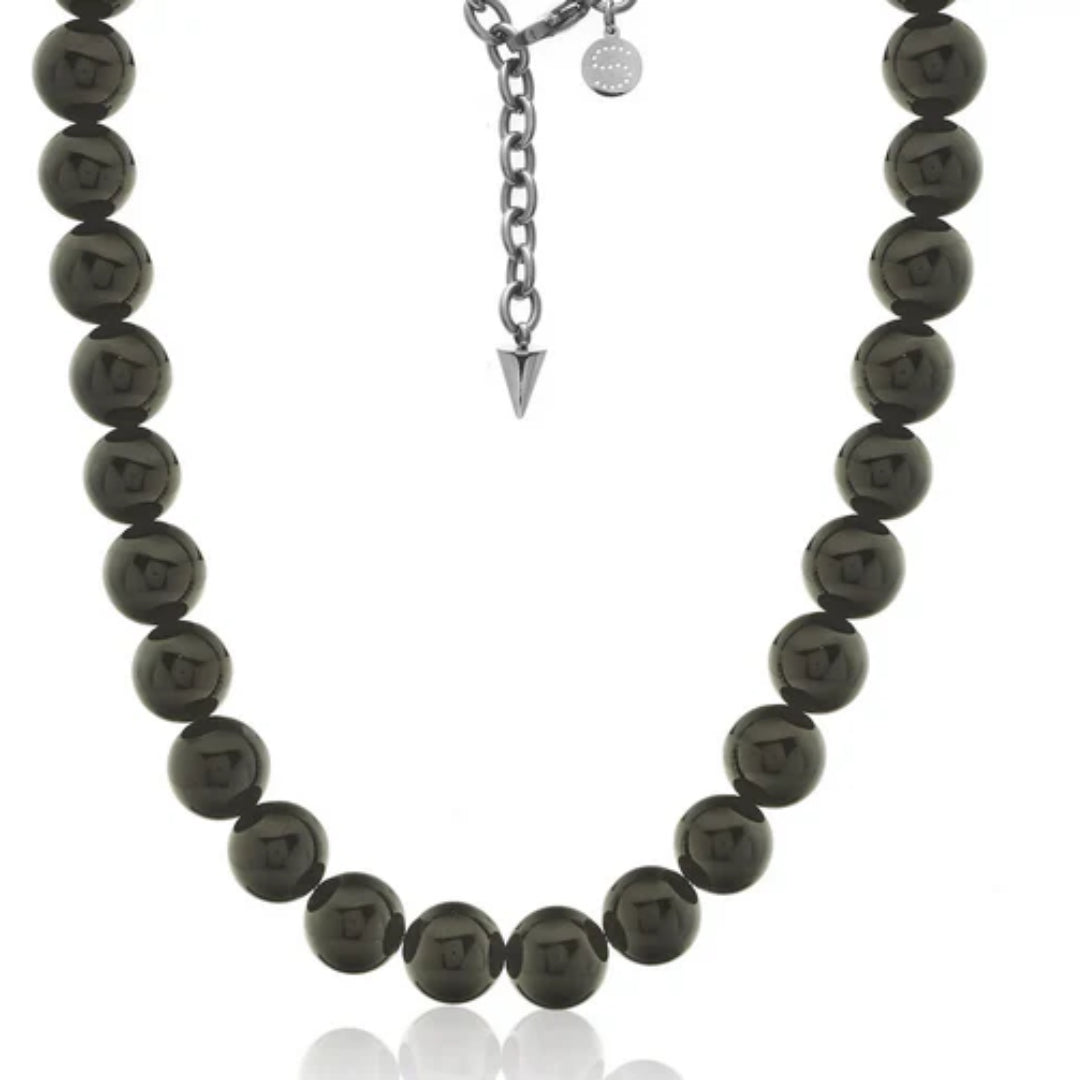 Silk & Steel Midnight Choker Black Onyx Necklace