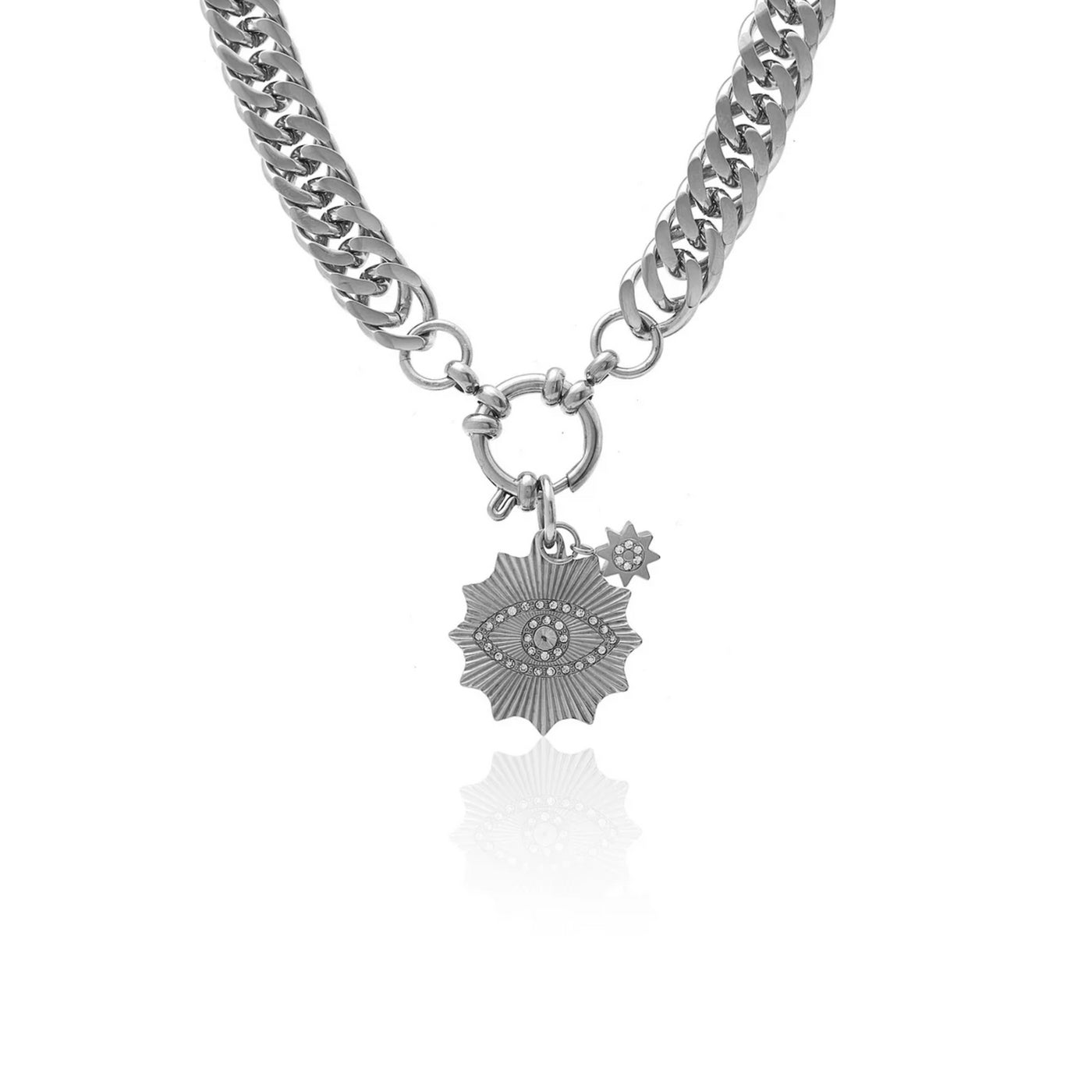 Silk and Steel | Nova | Chunky Evil Eye Curb Chain