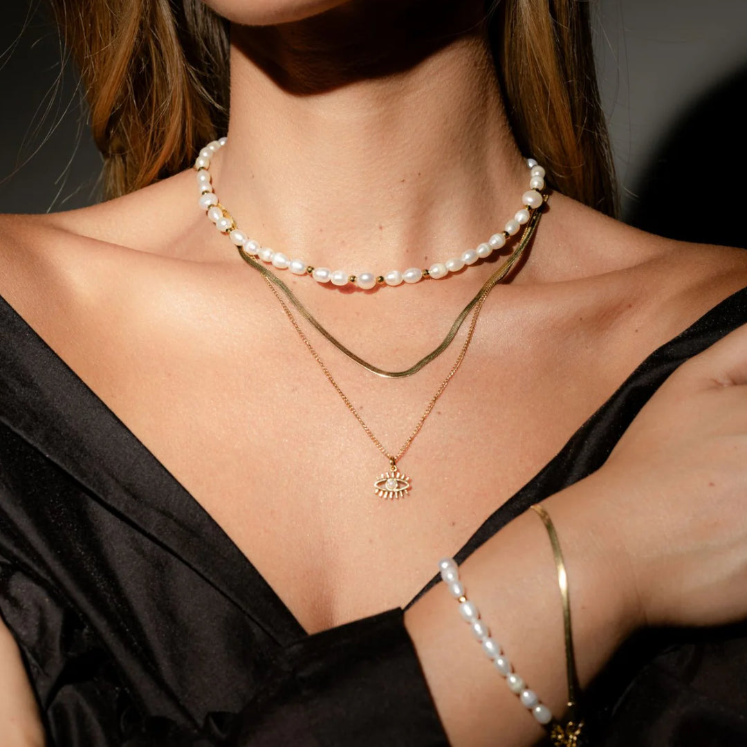 Silk and Steel | Necklace | Silver | Pearl