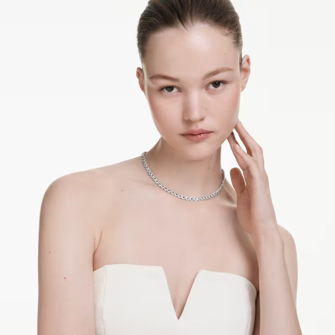 Swarovski Una Angelic necklace Blue Crystal | Rhodium Plated