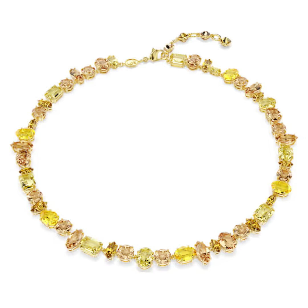 Swarovski Gema Tennis Necklace | Gold Tone Plated
