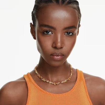 Swarovski Gema Tennis Necklace | Gold Tone Plated