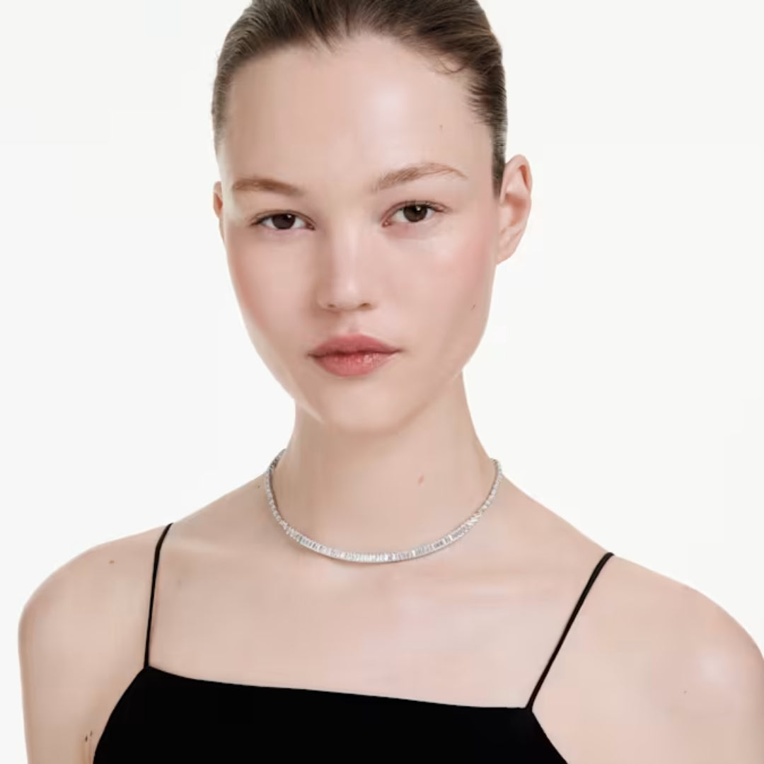 Swarovski Matrix Necklace | Rhodium Plated
