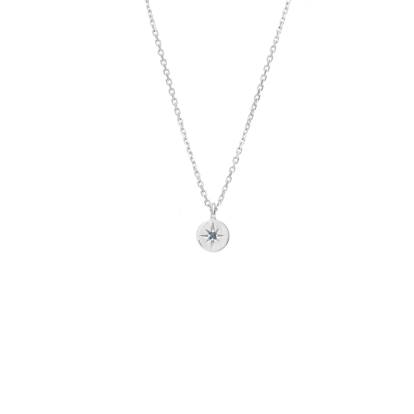 Silk & Steel | Petite North Star Necklace | Sapphire + STG