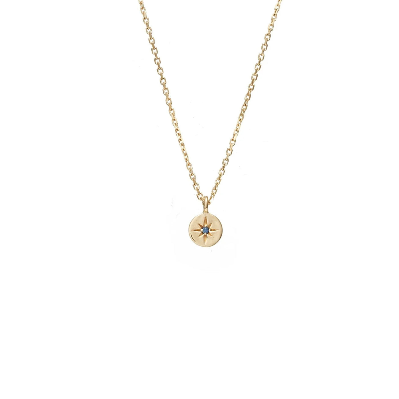 Silk & Steel | Petite North Star Necklace | Sapphire + YGP