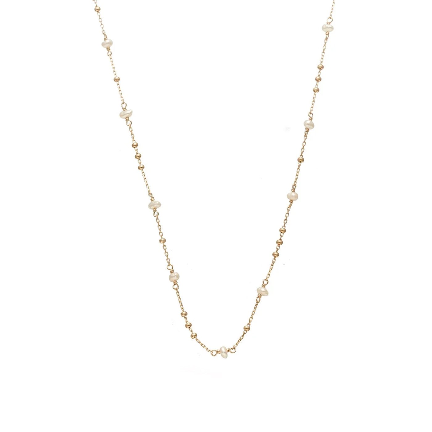 Silk & Steel Dotty FW Pearl Gold Plated Necklace