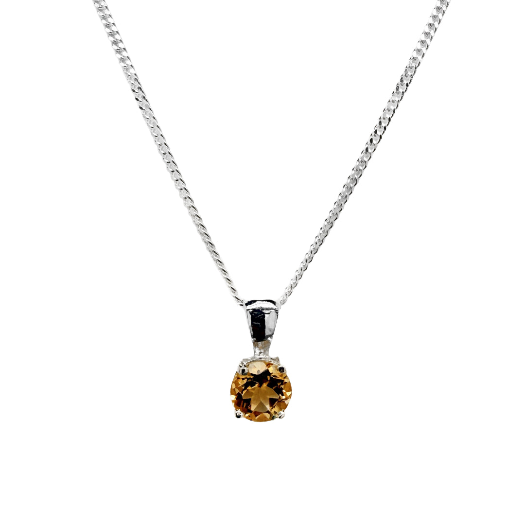 4-Claw Citrine Pendant | Silver