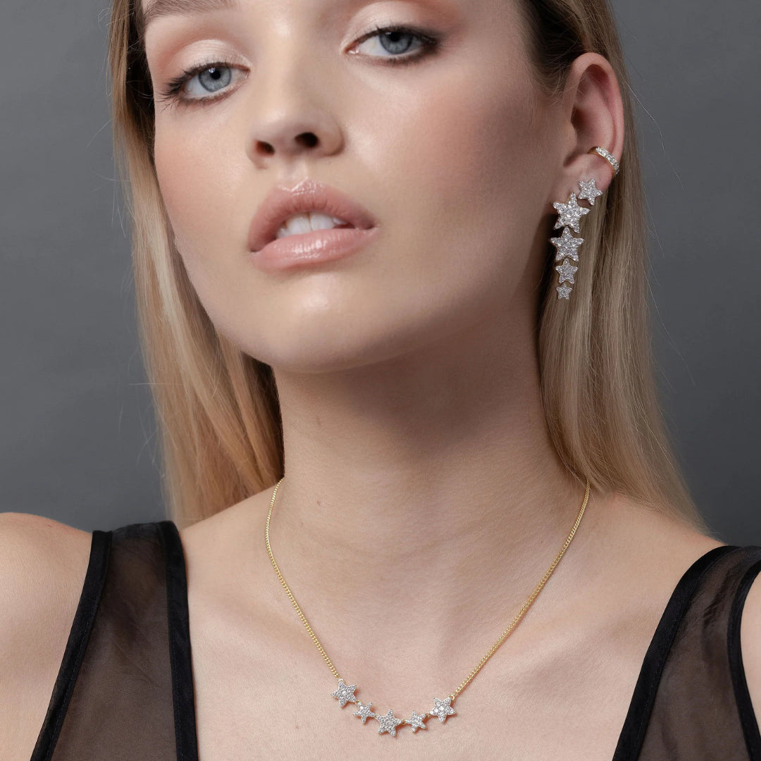 Silk & Steel Étoile Necklace CZ + Silver