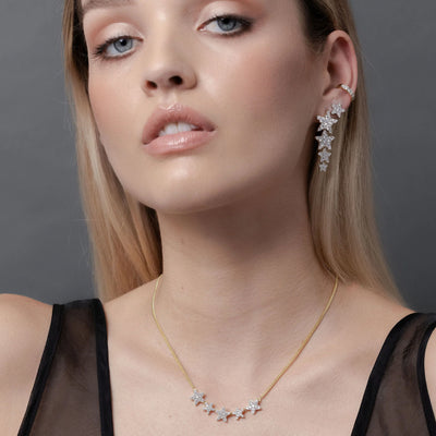 Silk & Steel Étoile Necklace CZ + Silver