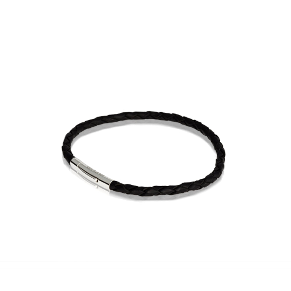 Evolve Black Single Journey Leather 17cm Bracelet