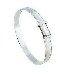 Charlie & Rose Dotted Edge Baby Bangle | Silver | Adjustable