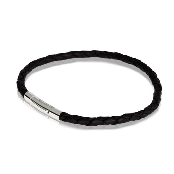 Evolve 18cm Black Single Journey Leather Bracelet