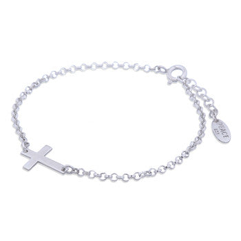 Celesti 'Grounded' Cross Bracelet | Silver