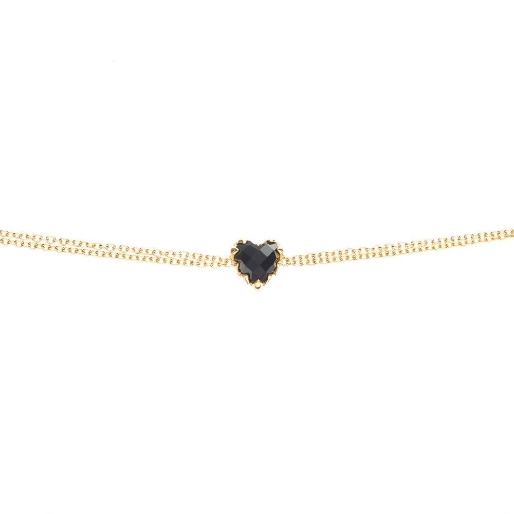 Stolen Girlfriends Club Love Claw Onyx Bracelet - Gold Plated