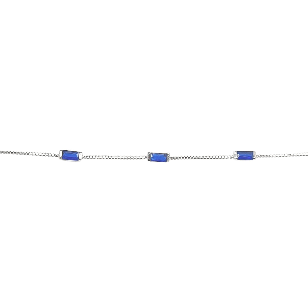 Grace 'Bold' Blue Baguette Bracelet