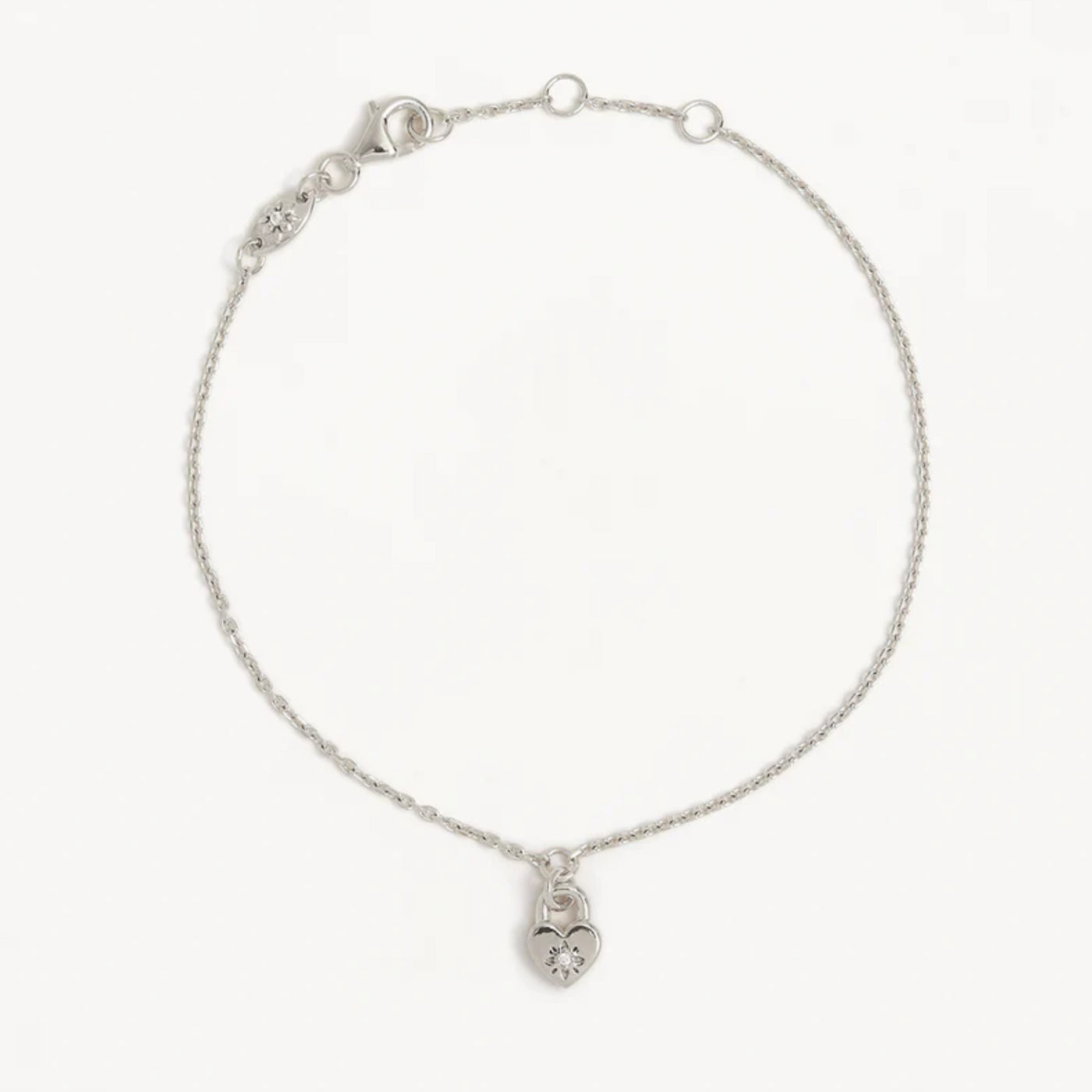 By Charlotte | Crystal Lotus Heart Padlock | Bracelet