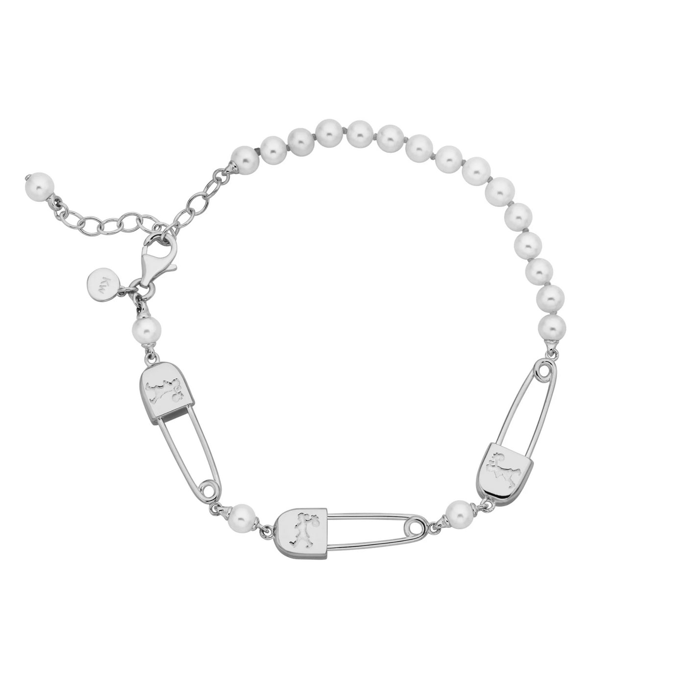 Karen Walker | Runaway | Saftey Pin | Fresh Water Pearl | Bracelet | 18+3cm