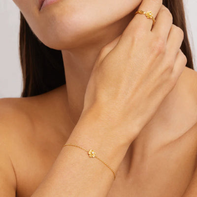 by charlotte | Bloom Within Lotus Bracelet | 18k Gold Vermeil | 19cm