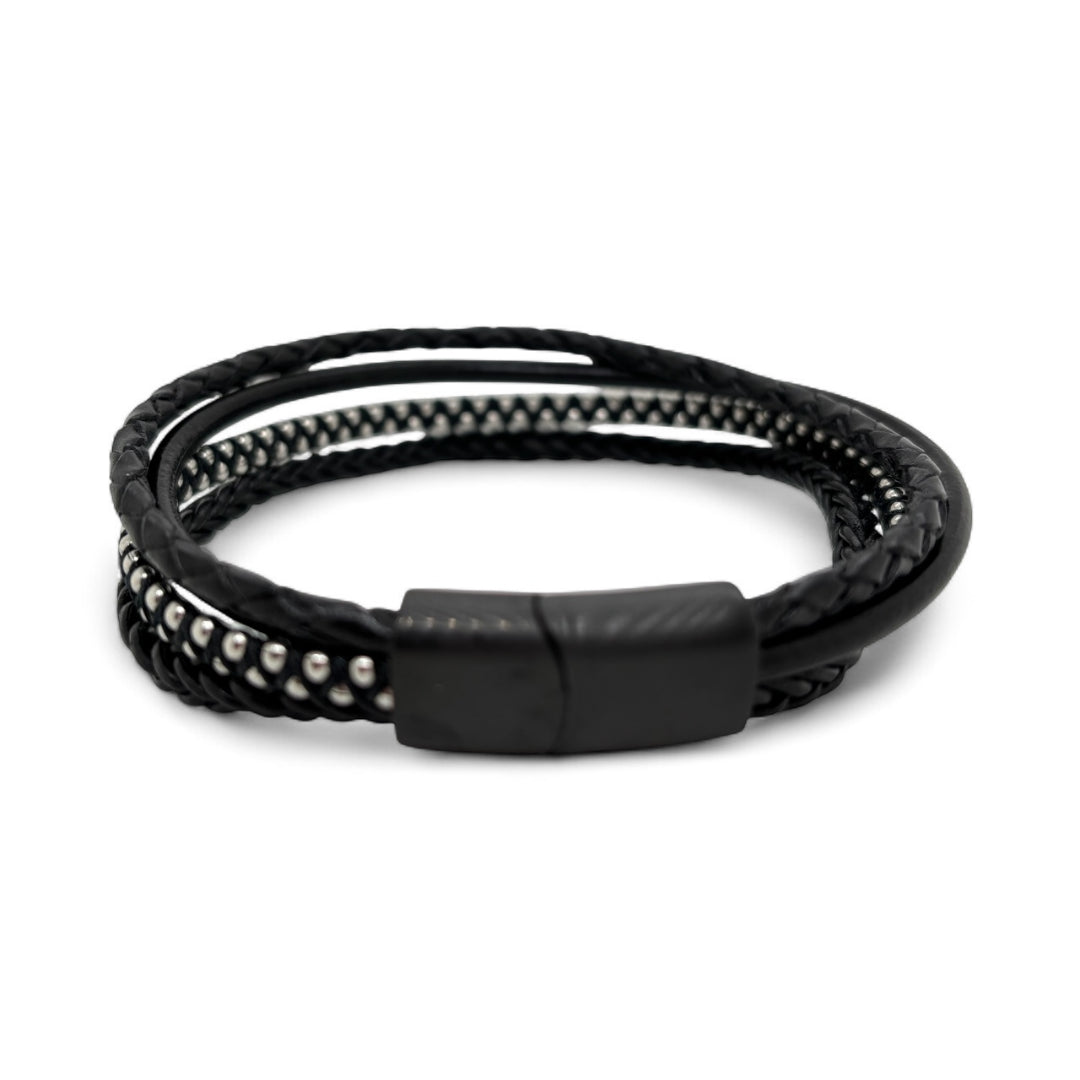 Revolution Layered Black & Steel Bracelet